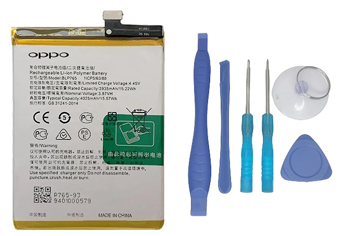 Oppo A91 - 4G - BLP765 Uyumlu Batarya Pil Sıfır Orijinal + TAMİR SETİ