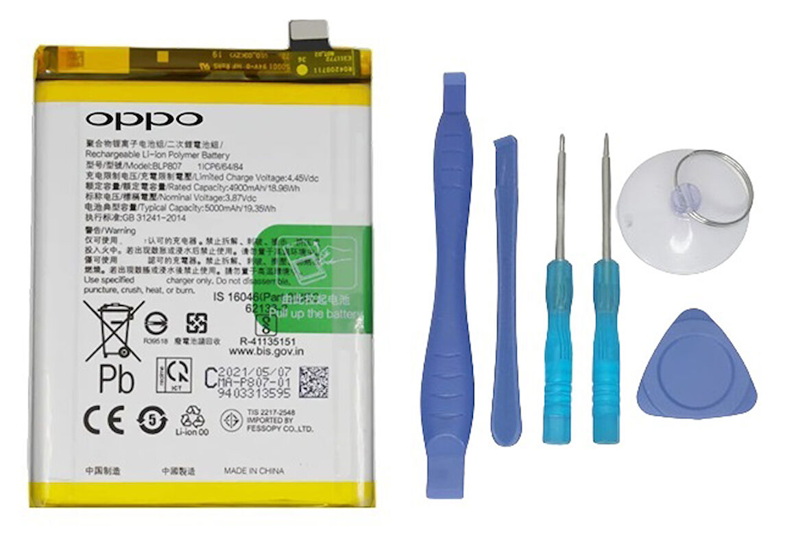 Oppo Realme Narzo 30 - Blp807 Uyumlu Batarya Pil Sıfır Orijinal + TAMİR SETİ