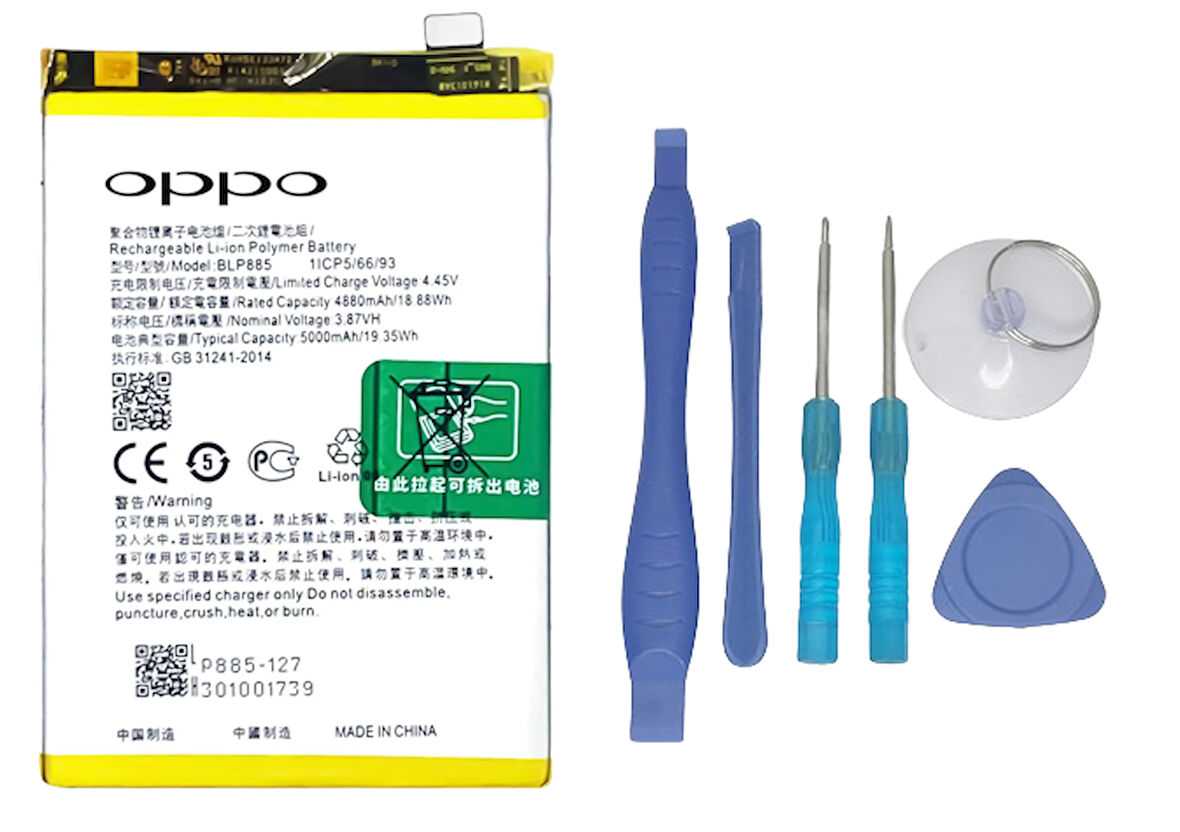 Oppo A76 - Blp885 -Uyumlu Batarya Pil Sıfır Orijinal + TAMİR SETİ