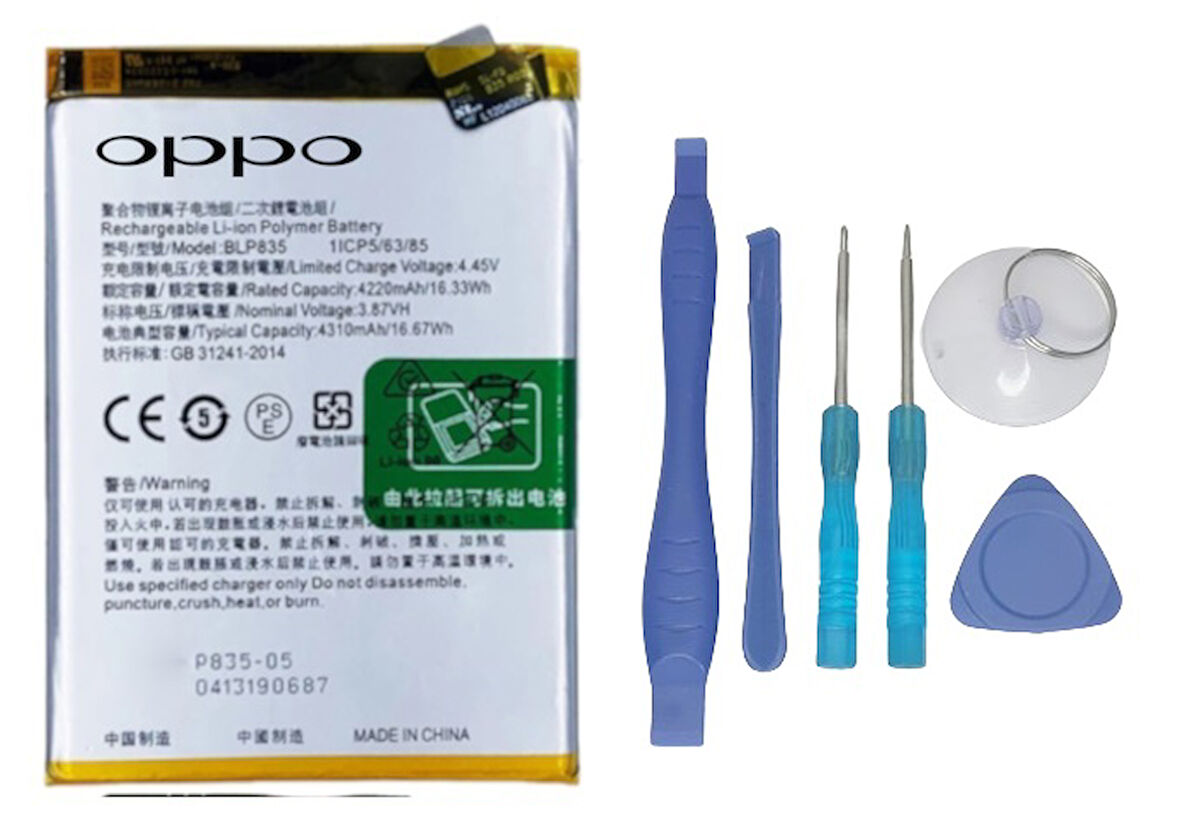 Oppo A94 -4g - Blp835 -Uyumlu Batarya Pil Sıfır Orijinal + TAMİR SETİ