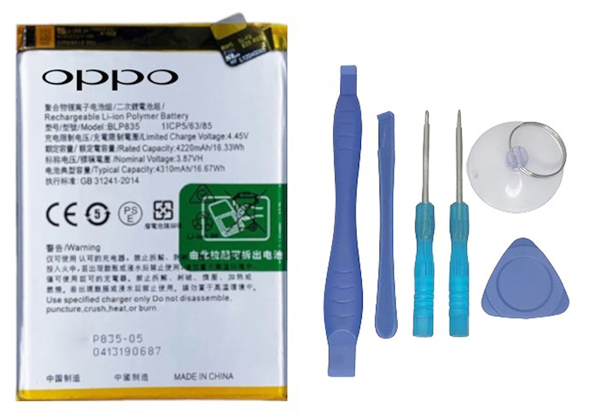 Oppo Reno 5f - BLP835  - Uyumlu Batarya Pil Sıfır Orijinal + TAMİR SETİ