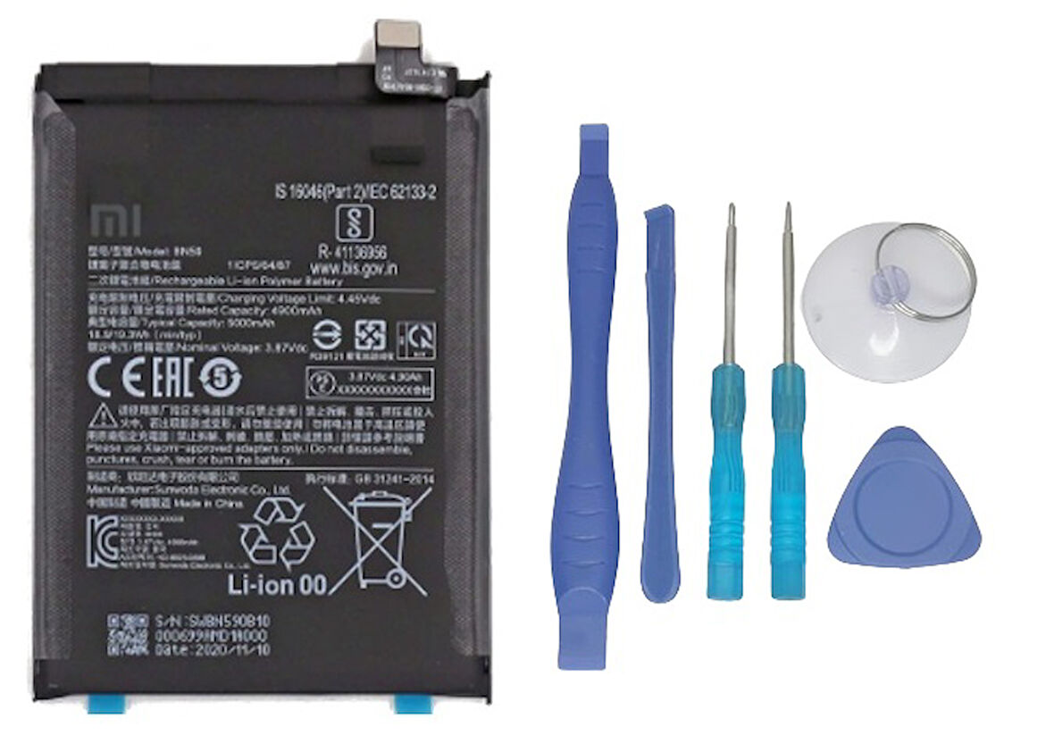 Xiaomi Redmi NOTE 10S - BN 59 - Uyumlu Batarya Pil Sıfır Orijinal + TAMİR SETİ