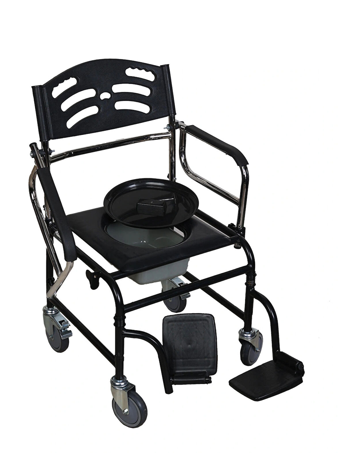 TS100 TEKERLEKLİ BANYO WC SANDALYESİ