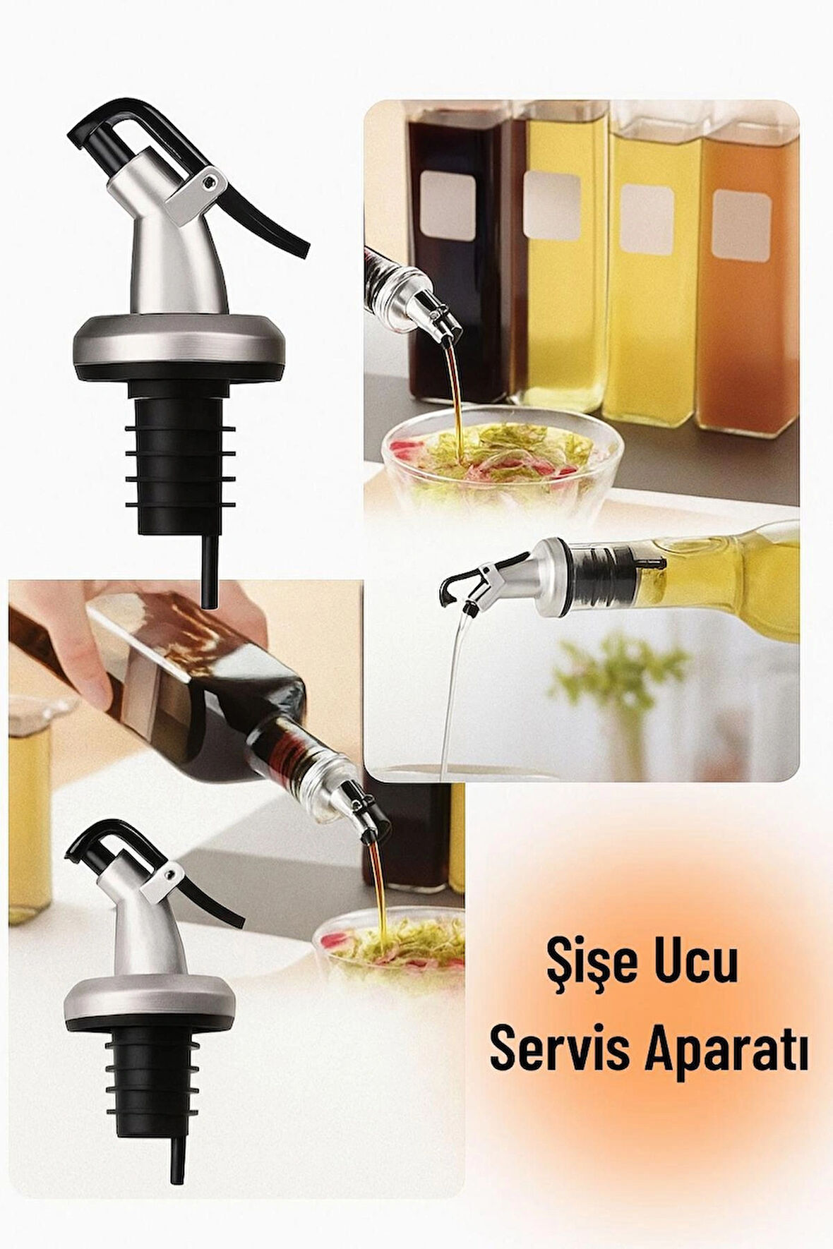 Şişe Ucu Servis Başlığı – 1’li Yağlık ve Sosluk Aparat