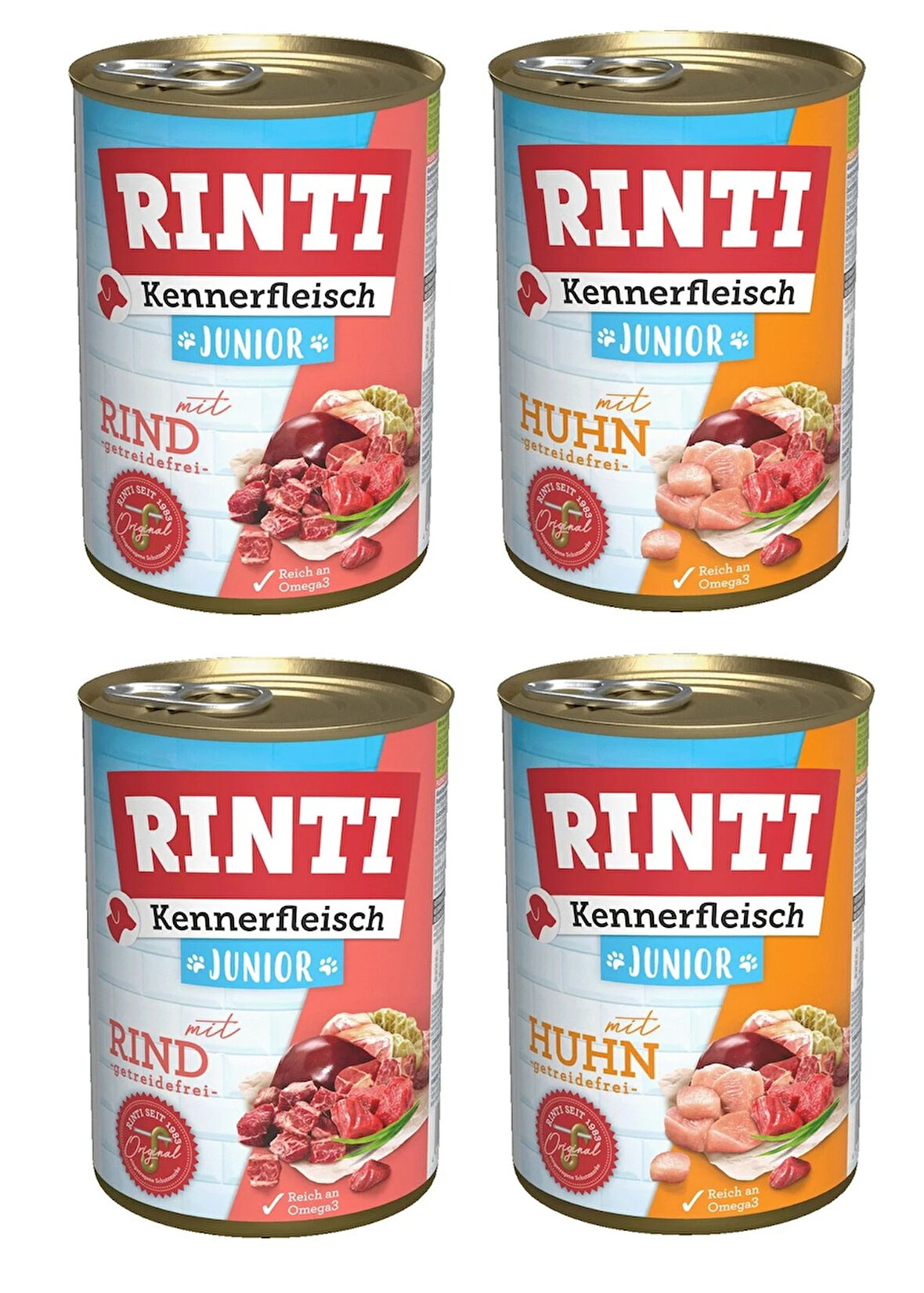 Rinti 2 Çeşit Karma Gurme Yavru Köpek Konservesi 400 Gr. X 4 Adet