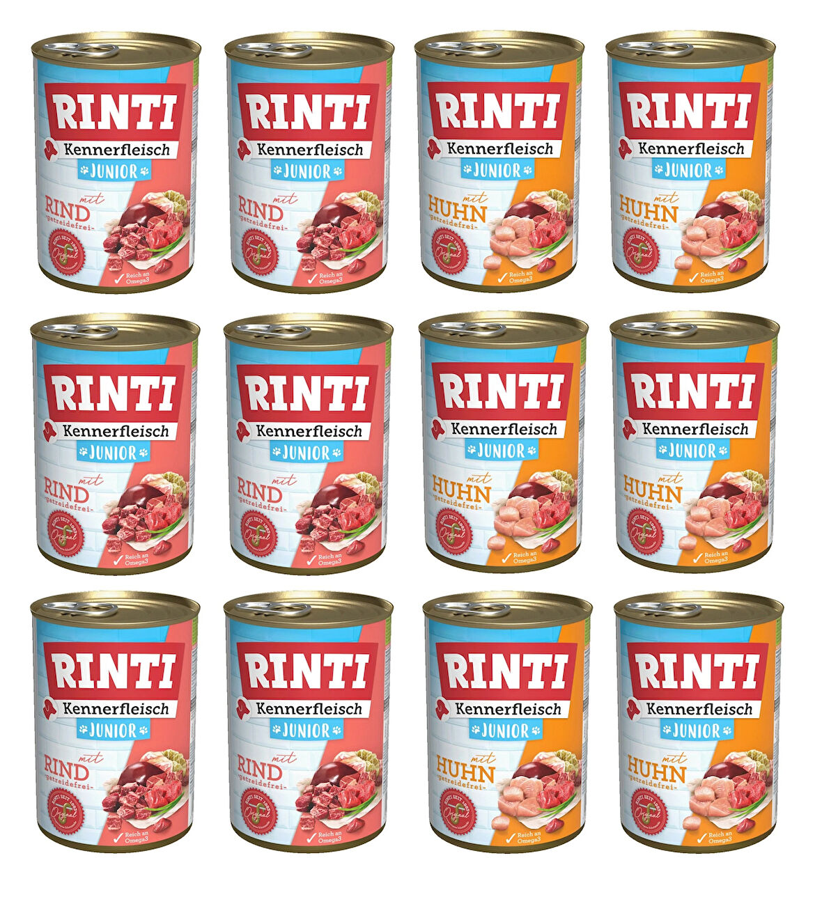 Rinti 2 Çeşit Karma Gurme Yavru Köpek Konservesi 400 Gr. X 12 Adet