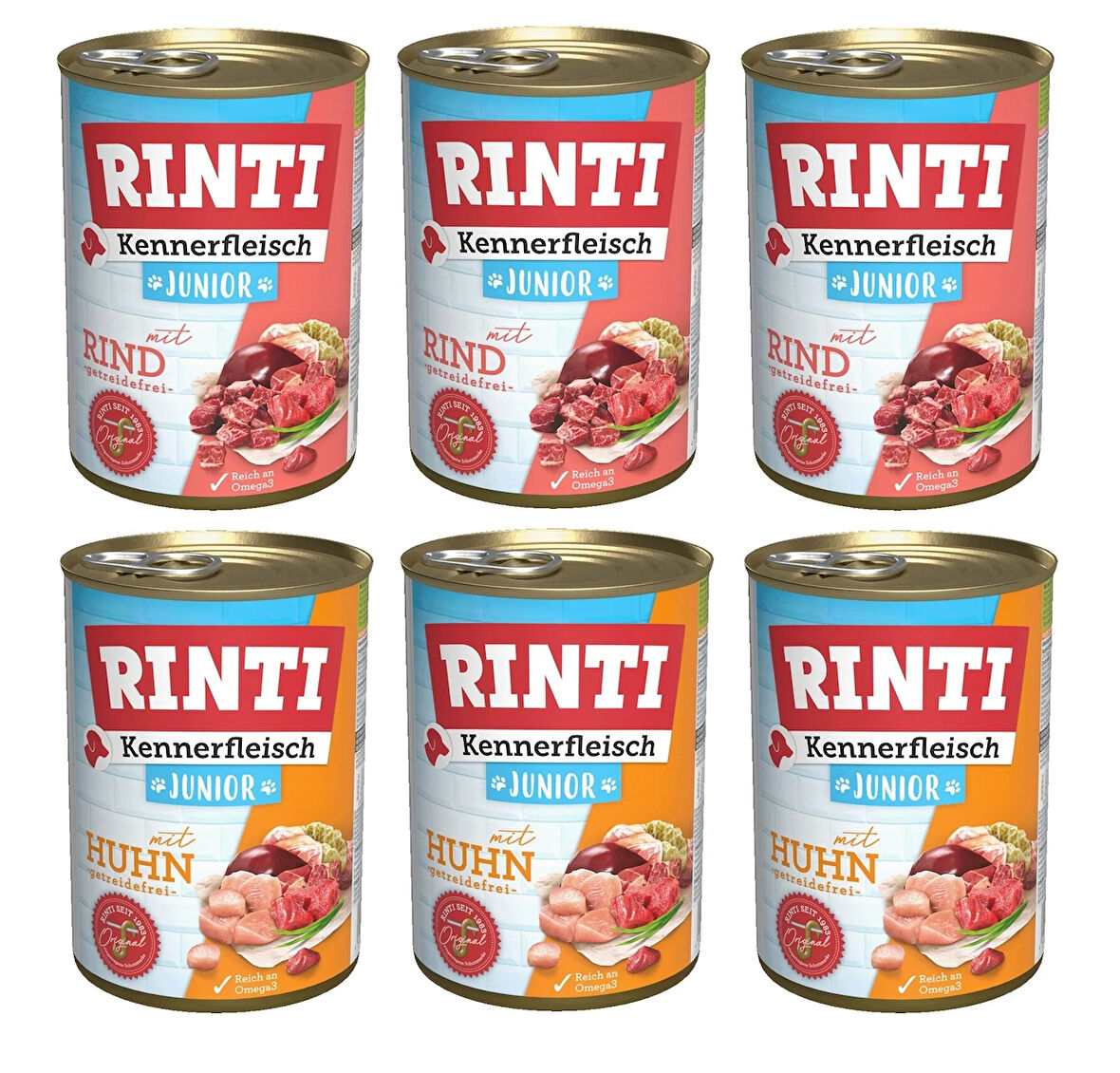 Rinti 2 Çeşit Karma Gurme Yavru Köpek Konservesi 400 Gr. X 6 Adet