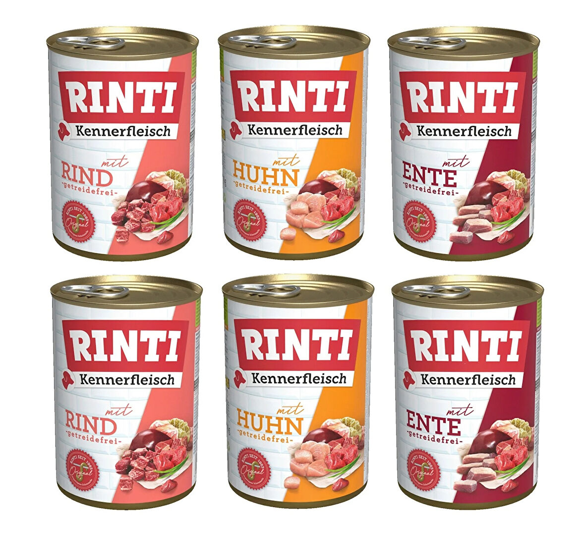 Rinti 3 Çeşit Karma Köpek Konservesi 400 Gr. X 6 Adet