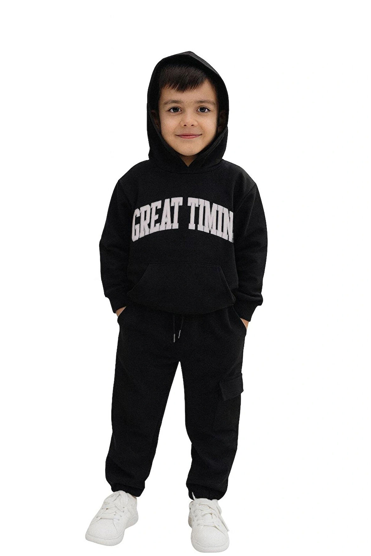 UNİSEX MODEL KAPÜŞON DETAYLI PAMUKLU ALT - ÜST TAKIM 2'Lİ TAKIM