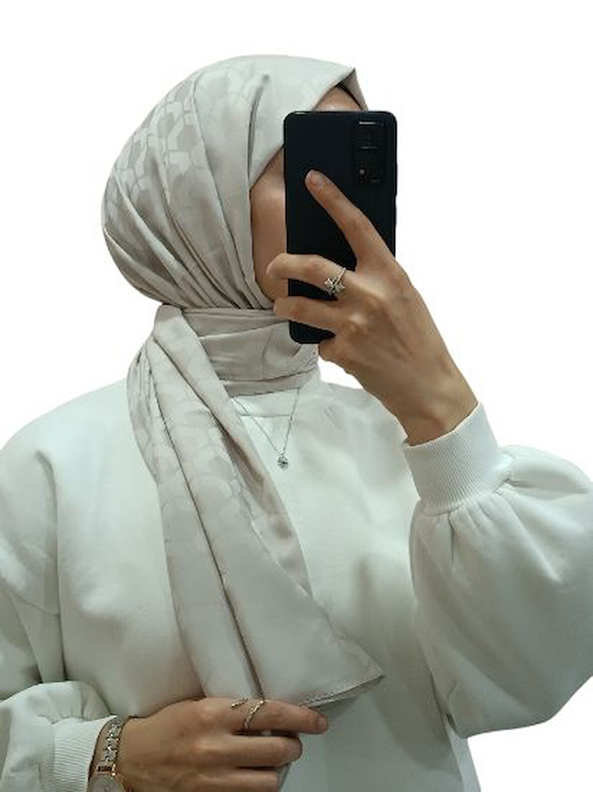 JAKARLI DÖRTGEN TAŞ DESENLİ ŞAL 1030