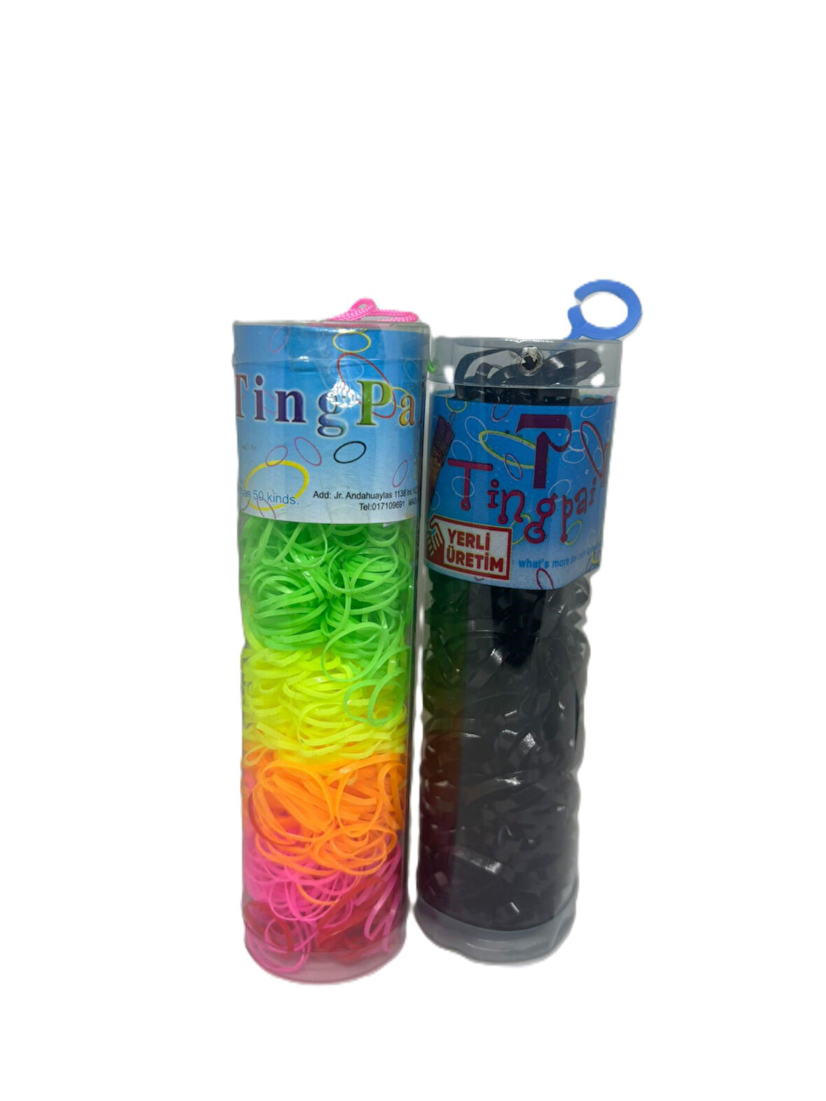 2'li Şeffaf Renkli Kopmayan Lastik Toka Perma Lastik Toka