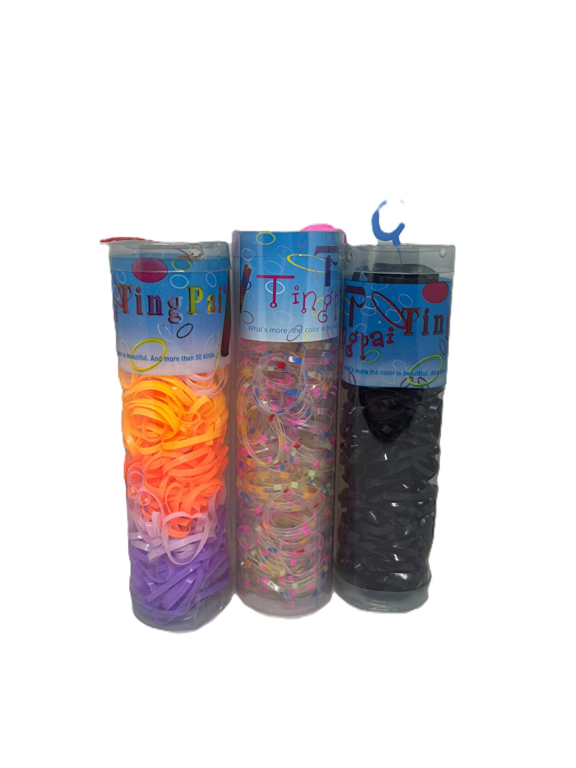 3'li Şeffaf Renkli Kopmayan Lastik Toka Perma Lastik Toka