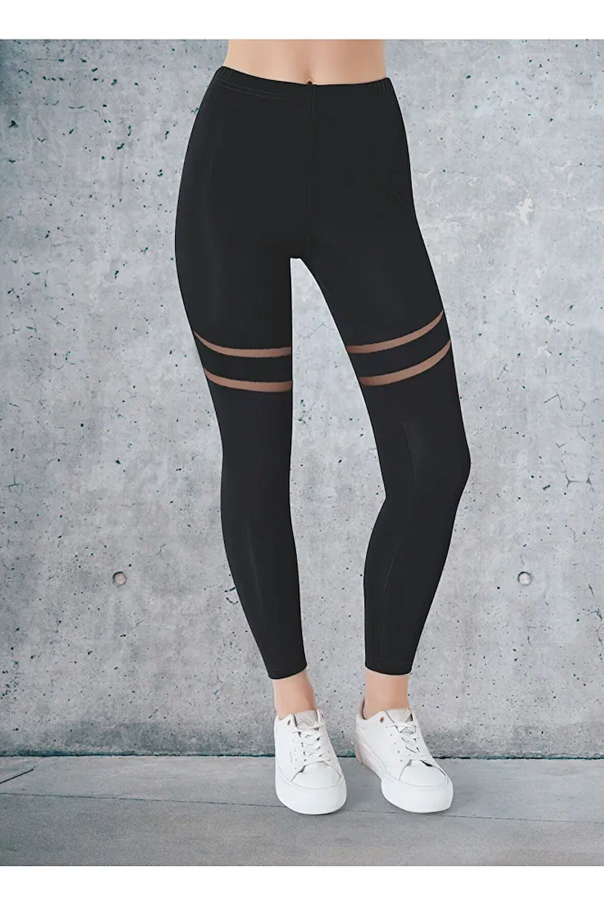 Şifon Detaylı Uzun Tayt – %90 Pamuk - 624