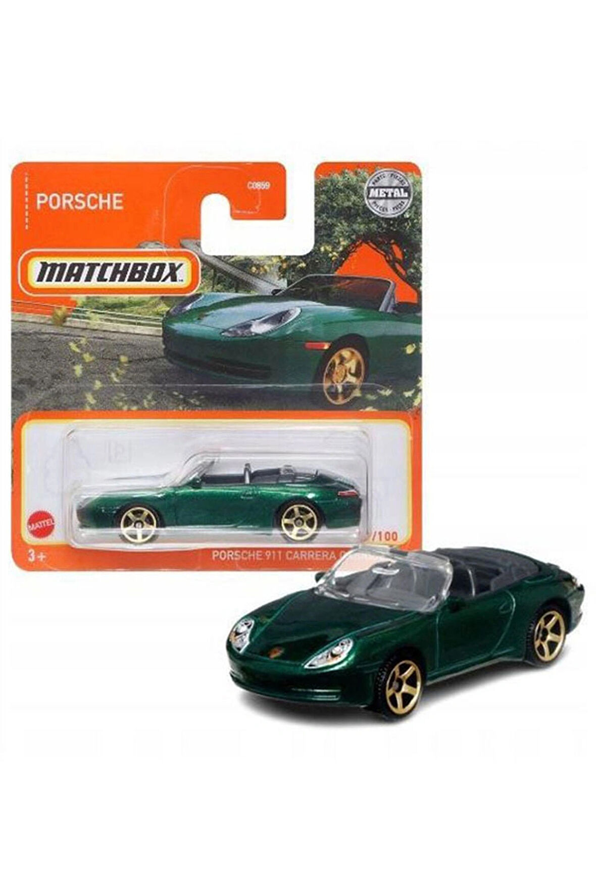 Matchbox Porsche 911 Carrera Cabriolet Green Metallic (1/64)