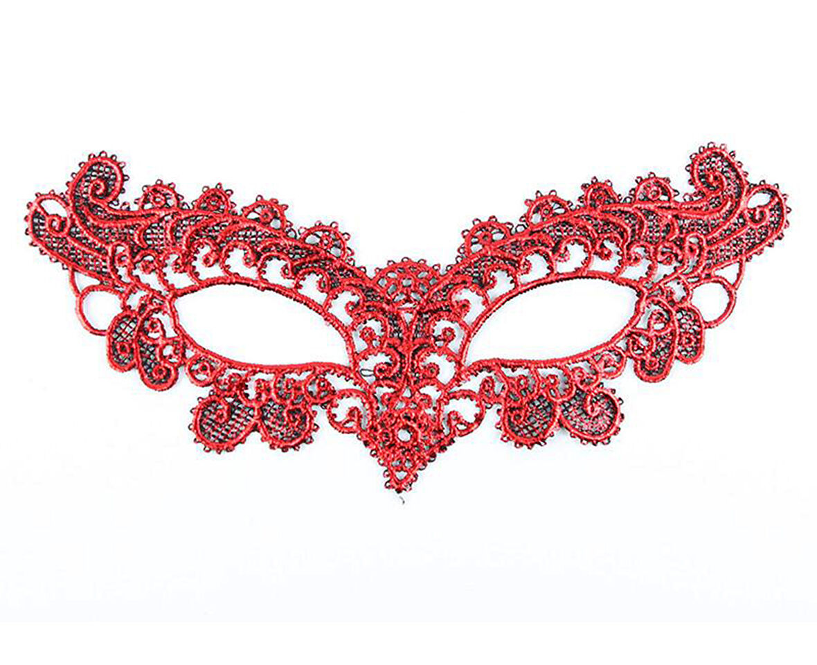 samur parti parti aksesuar & kostüm Kırmızı Dantel Masquerade Maskesi 6 No