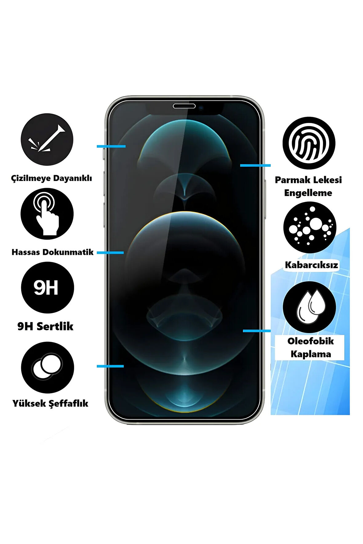 iPhone 12 Pro Max Darbeye Dayanıklı Şeffaf Nano Ekran Koruyucu Kırılmaz Cam - İnce ve Esnek