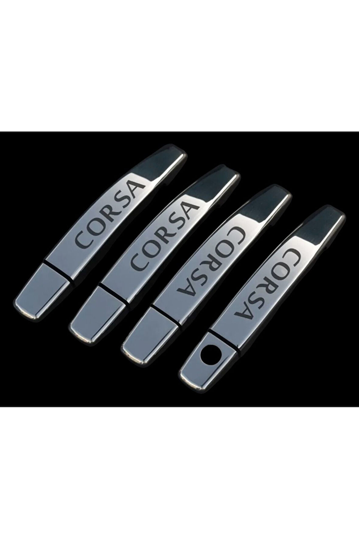 Opel Corsa D Krom Kapı Kolu (CORSA) Yazılı 2007  Ve Üzeri 4 Kapı Paslanmaz Çelik