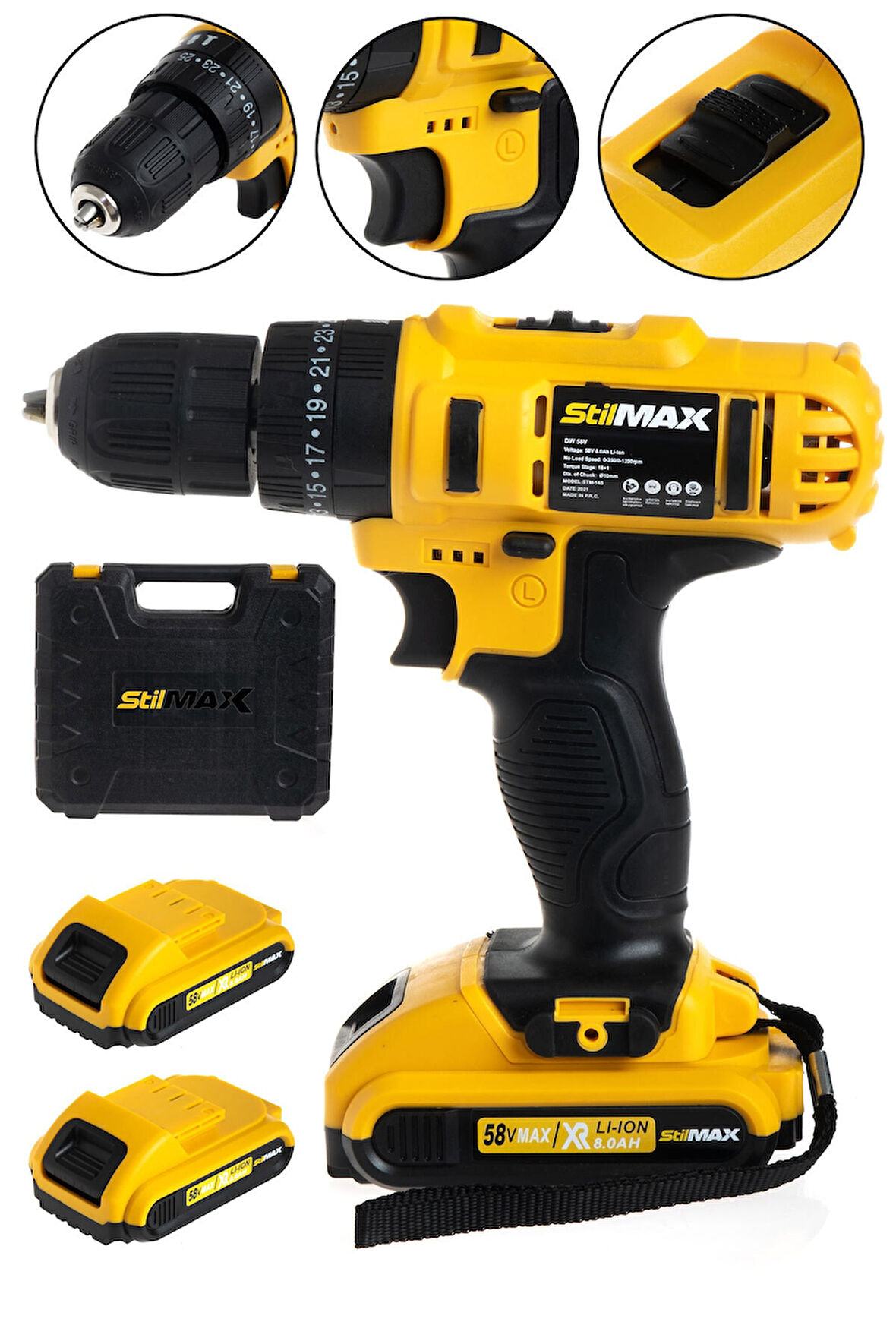 Germany Samsung Bataryalı 58 V 8ah Darbeli Şarjlı Matkap Vidalama Seti Çift Akülü 2 Yıl Garantili