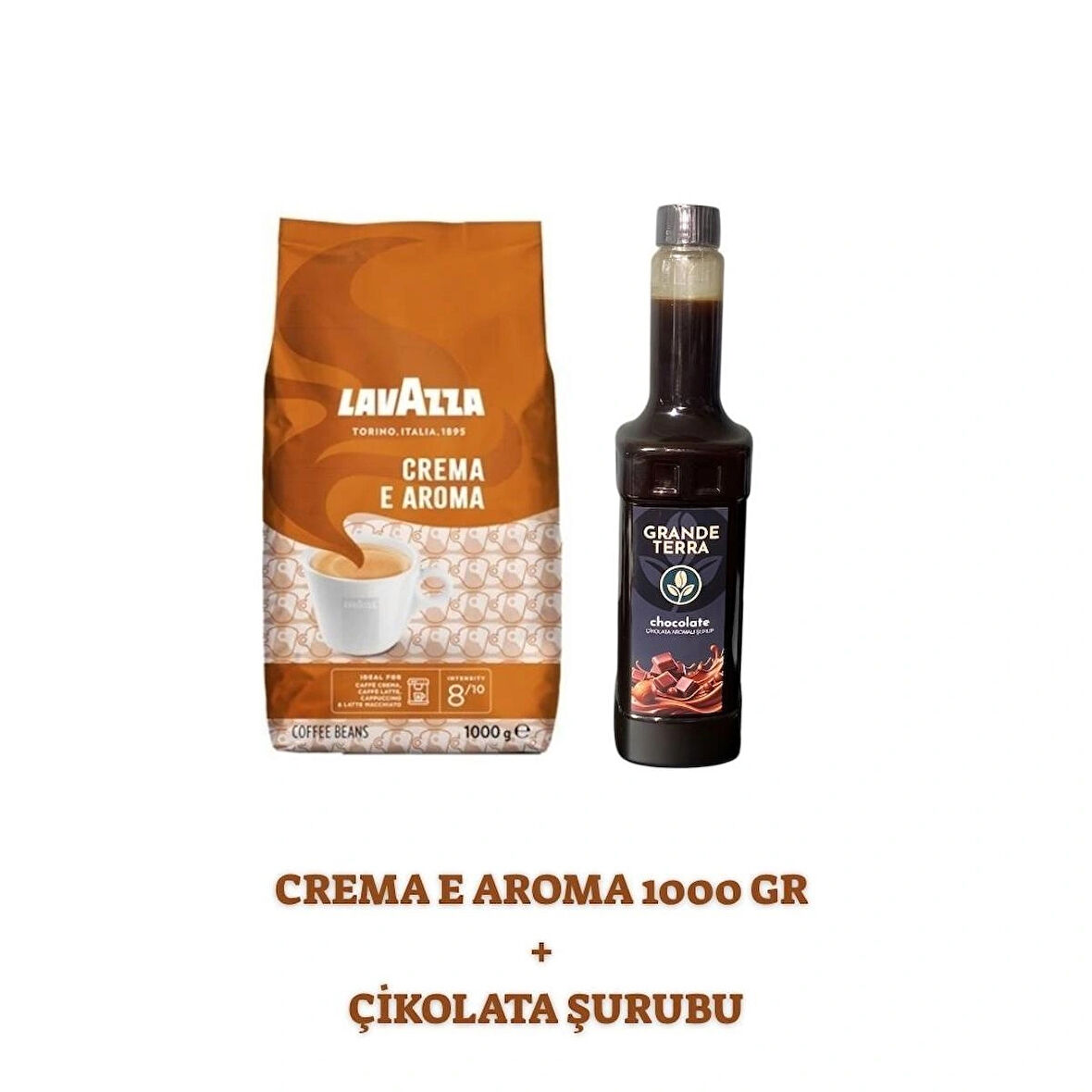 Lavazza Crema e Aroma 1000 gr + Grande Terra Çikolata Şurubu 750 ml 