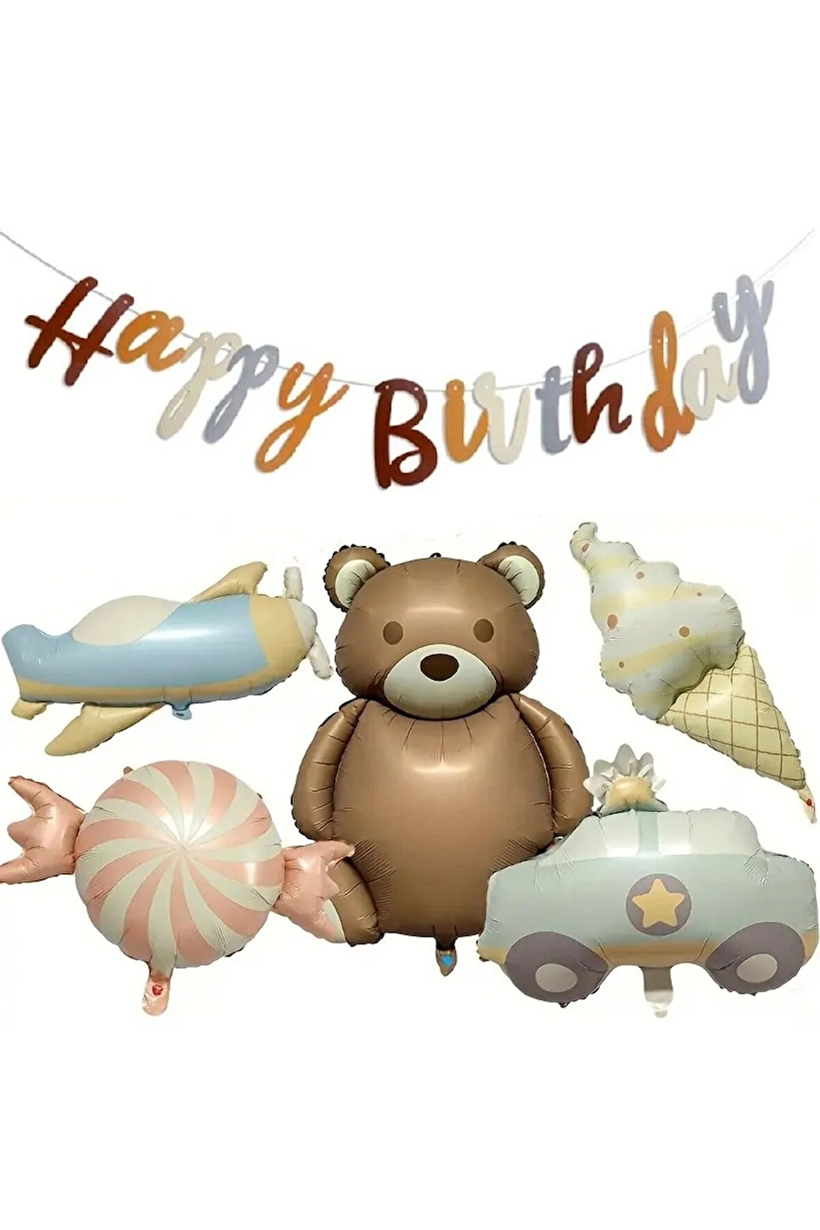 RETRO AYI POLİS ARABASI UÇAK ŞEKER DONDURMA FOLYO SET