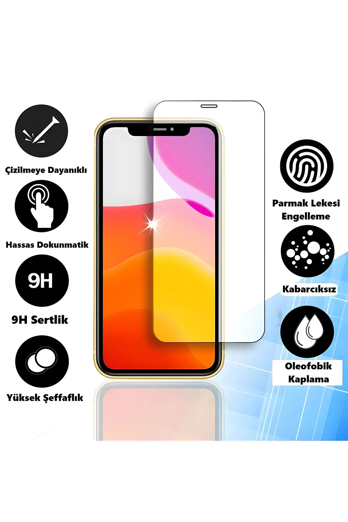 iPhone 11 Darbeye Dayanıklı Şeffaf Nano Ekran Koruyucu Kırılmaz Cam - İnce ve Esnek