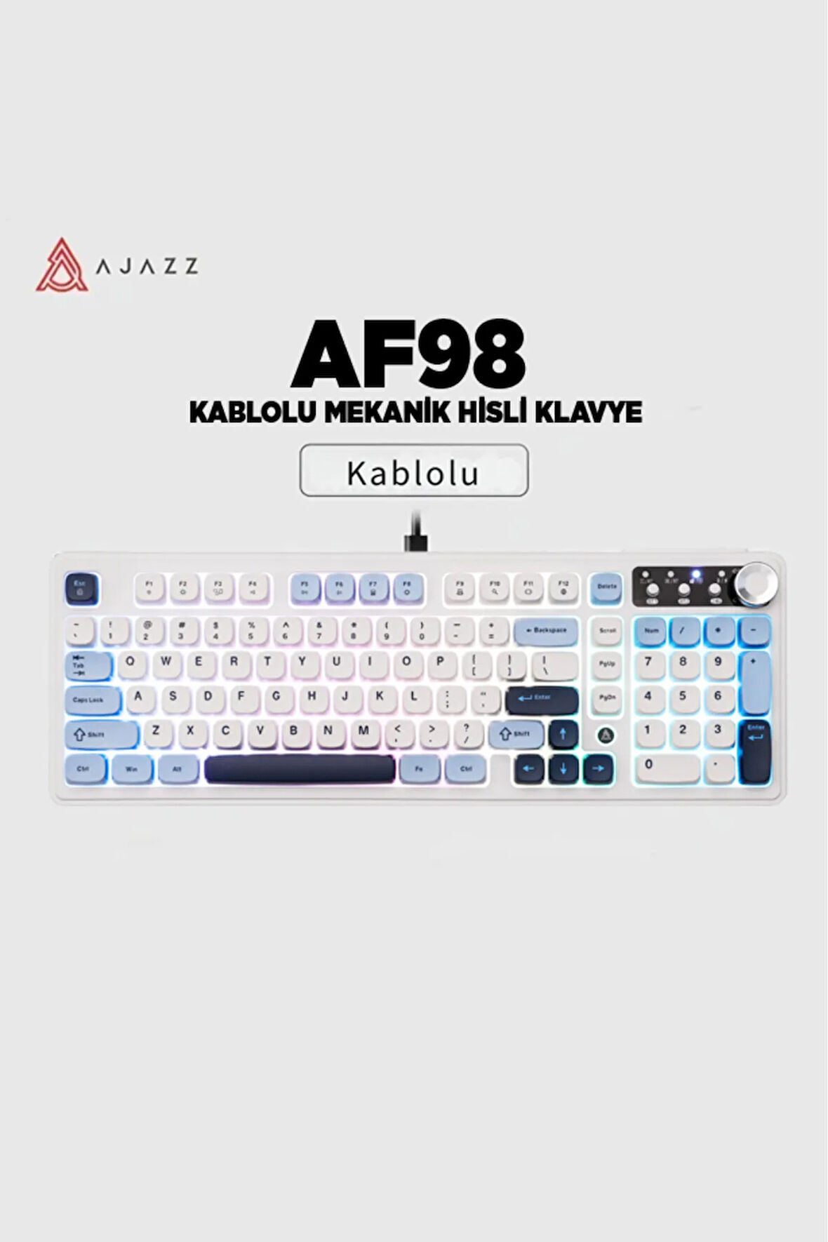 AF-98 Kablolu Mekanik Hisli Gaming Klavye - Kahverengi Switch Hissiyatlı