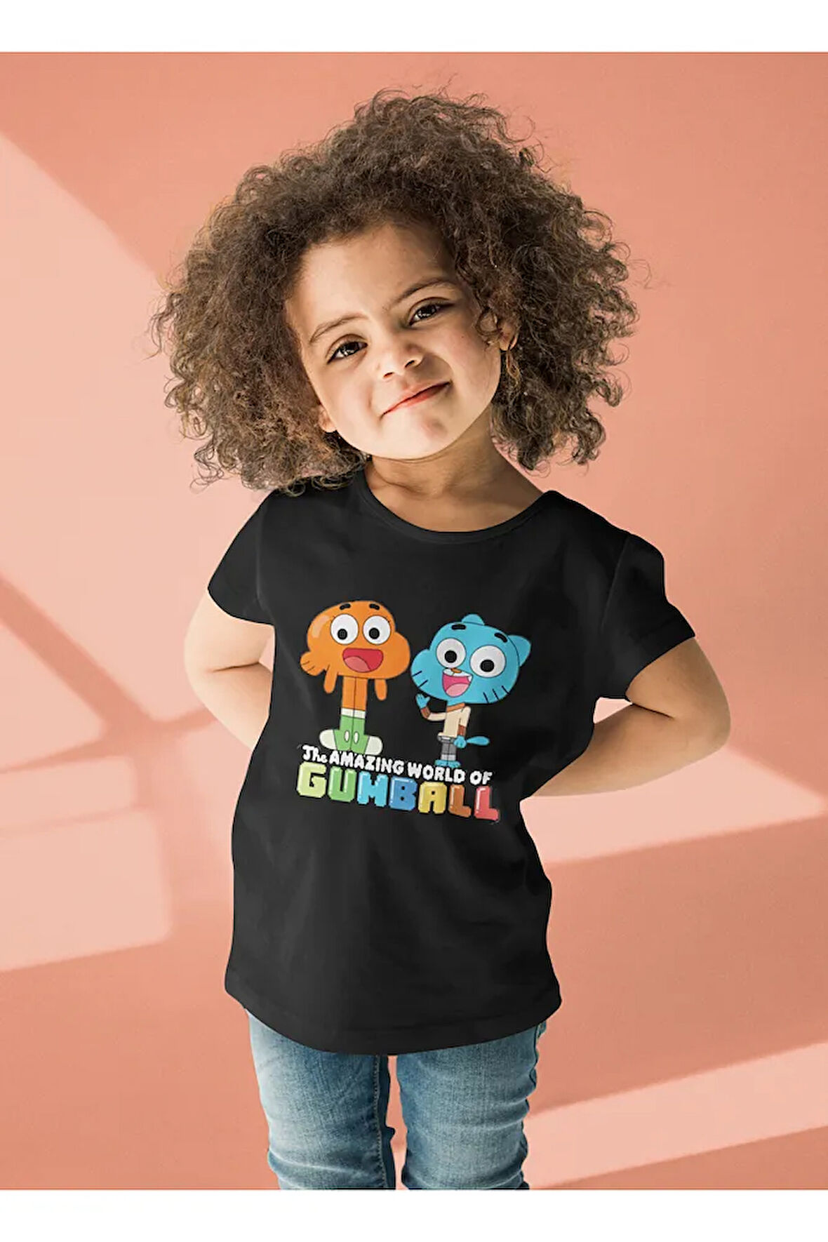 Gumball Ve Darwin Baskılı Unisex Çizgi Film Çocuk Tişört (1-12 Yaş)