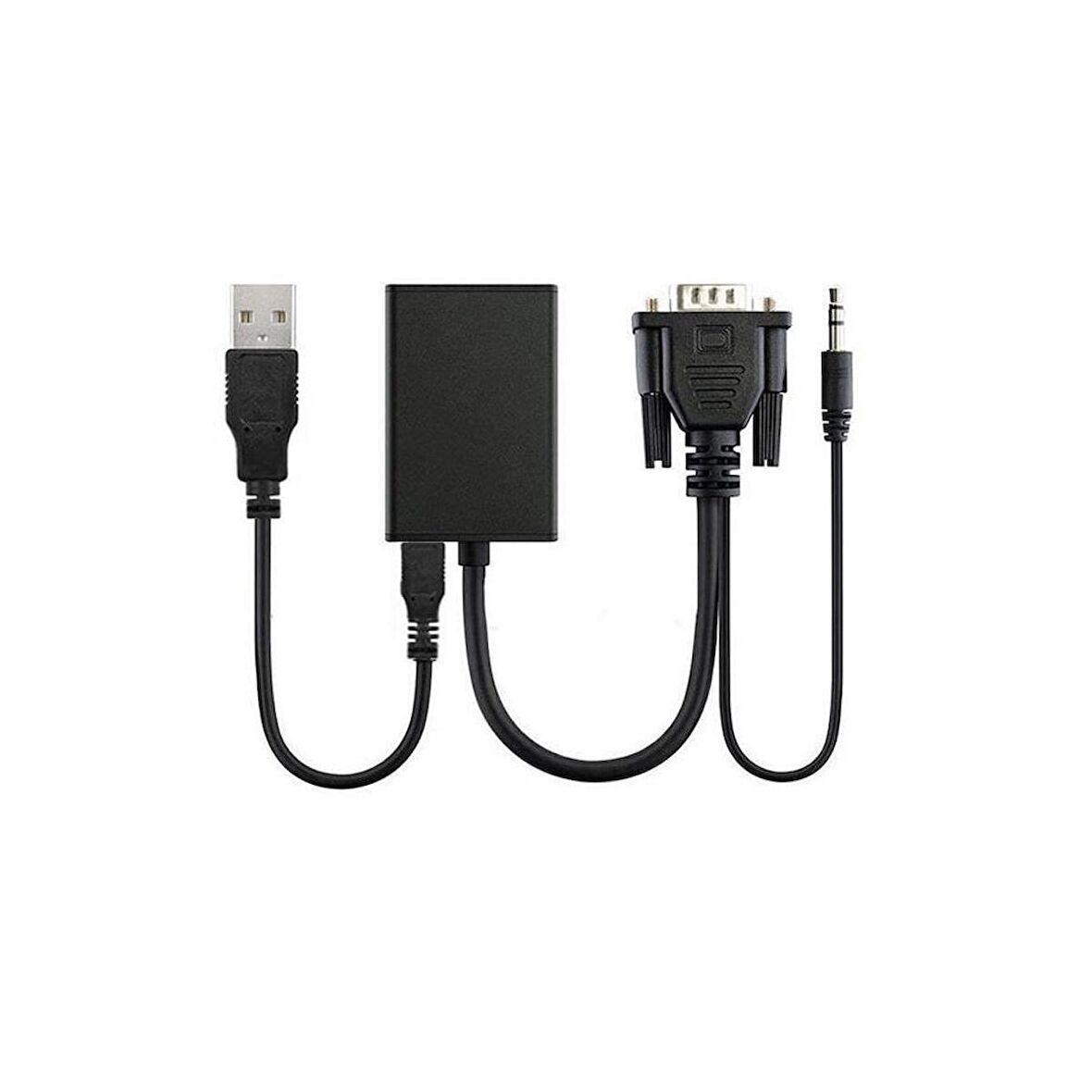 Vga to Hdmi Çevirici Kablo Ses Çıkışlı Vga Dişi Hdmi Erkek