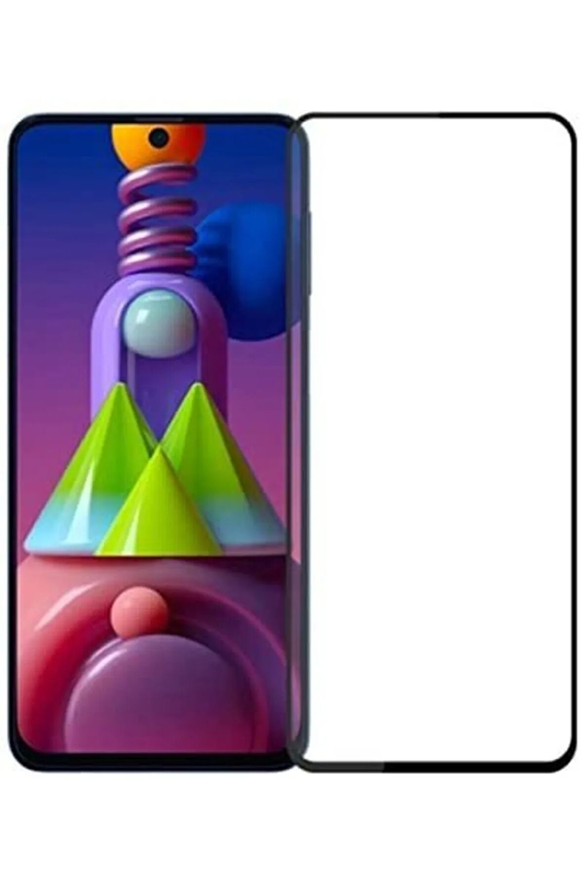 Samsung Galaxy M31s Tam Kaplayan Kırılmaz Cam Ekran Koruyucu - Siyah - Extra İnce