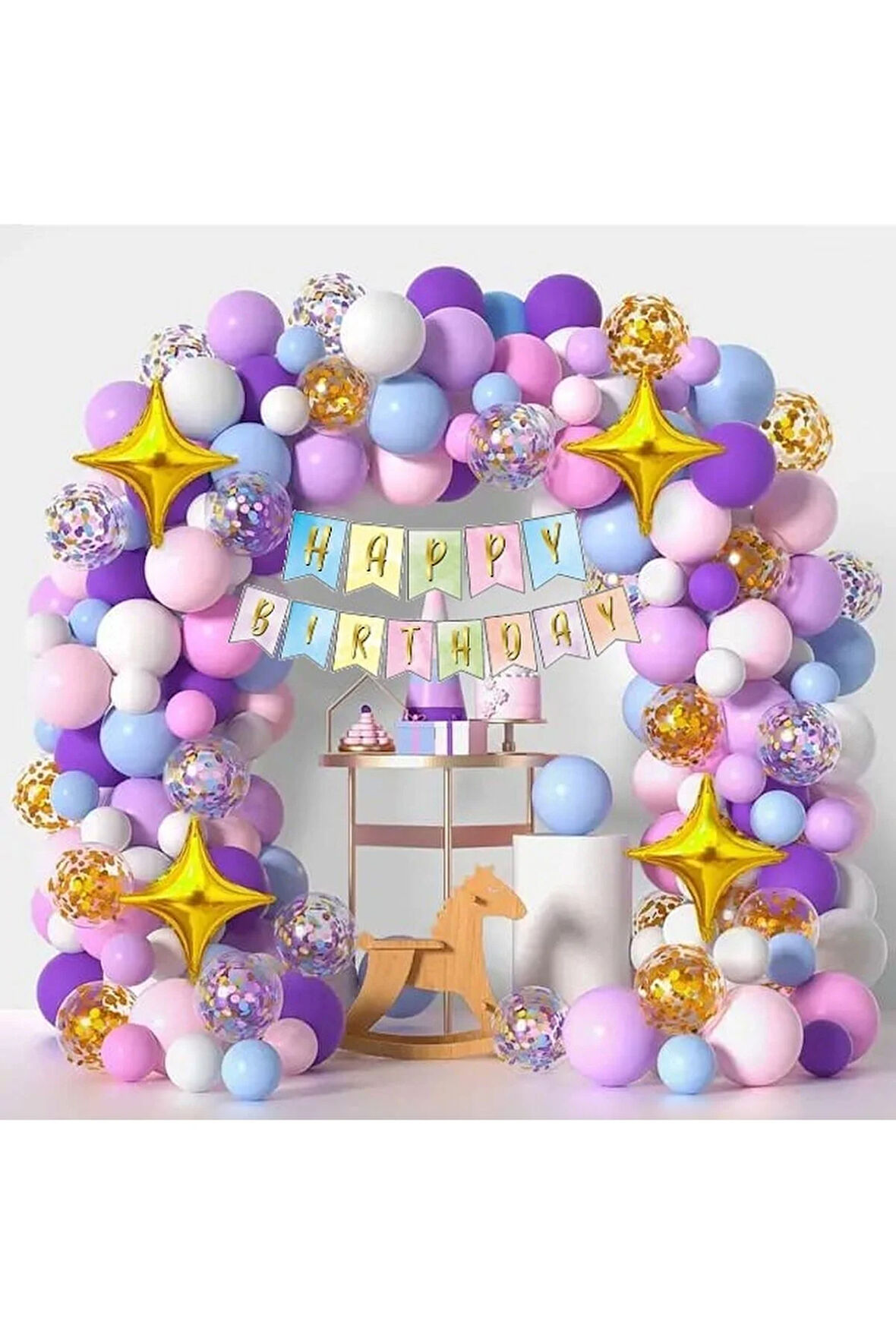 Çıtıpıtıstore 100 Lü Makoron Renk Balon Zincir Set