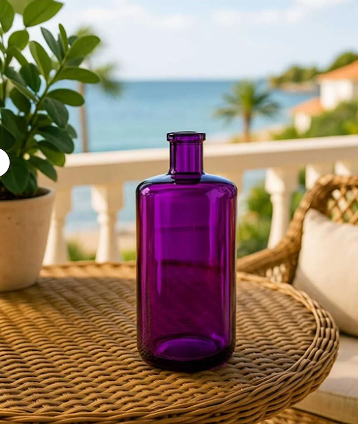 ✨ Mor Zarif Dekoratif Cam Şişe Özel Tasarım Kapaksız Vintage Şık çok amaçlı vazo sürahi hediyelik