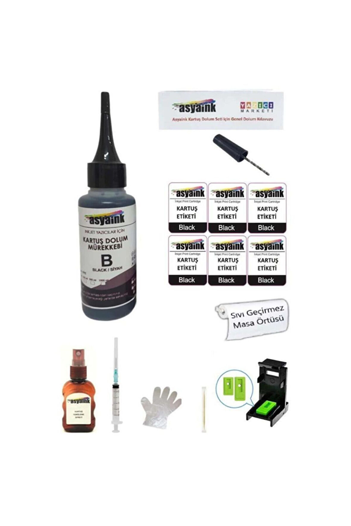 Canon Pg-46 Uyumlu Siyah Kartuş Dolum Seti E414, E484