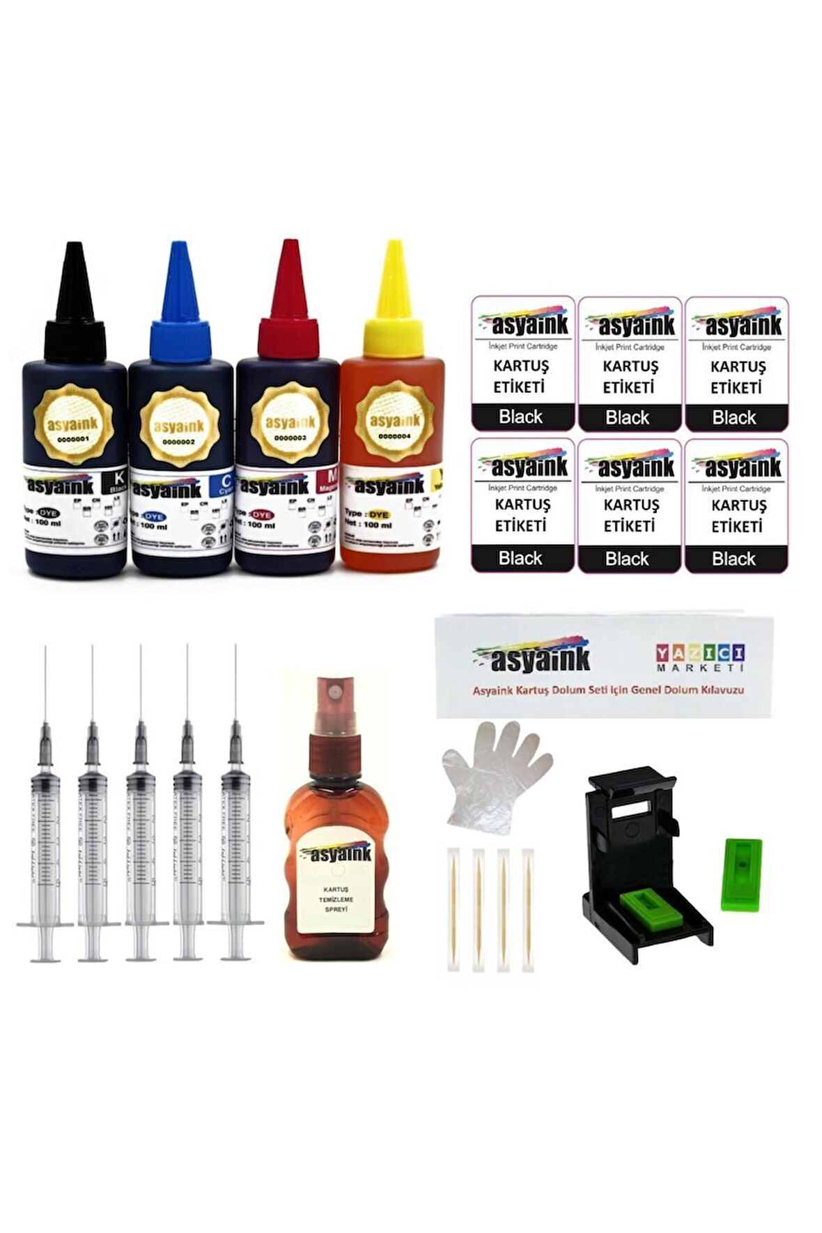 Hp Deskjet 2633 Yazıcı Uyumlu Kartuş Dolum Seti 4 X 100 ml