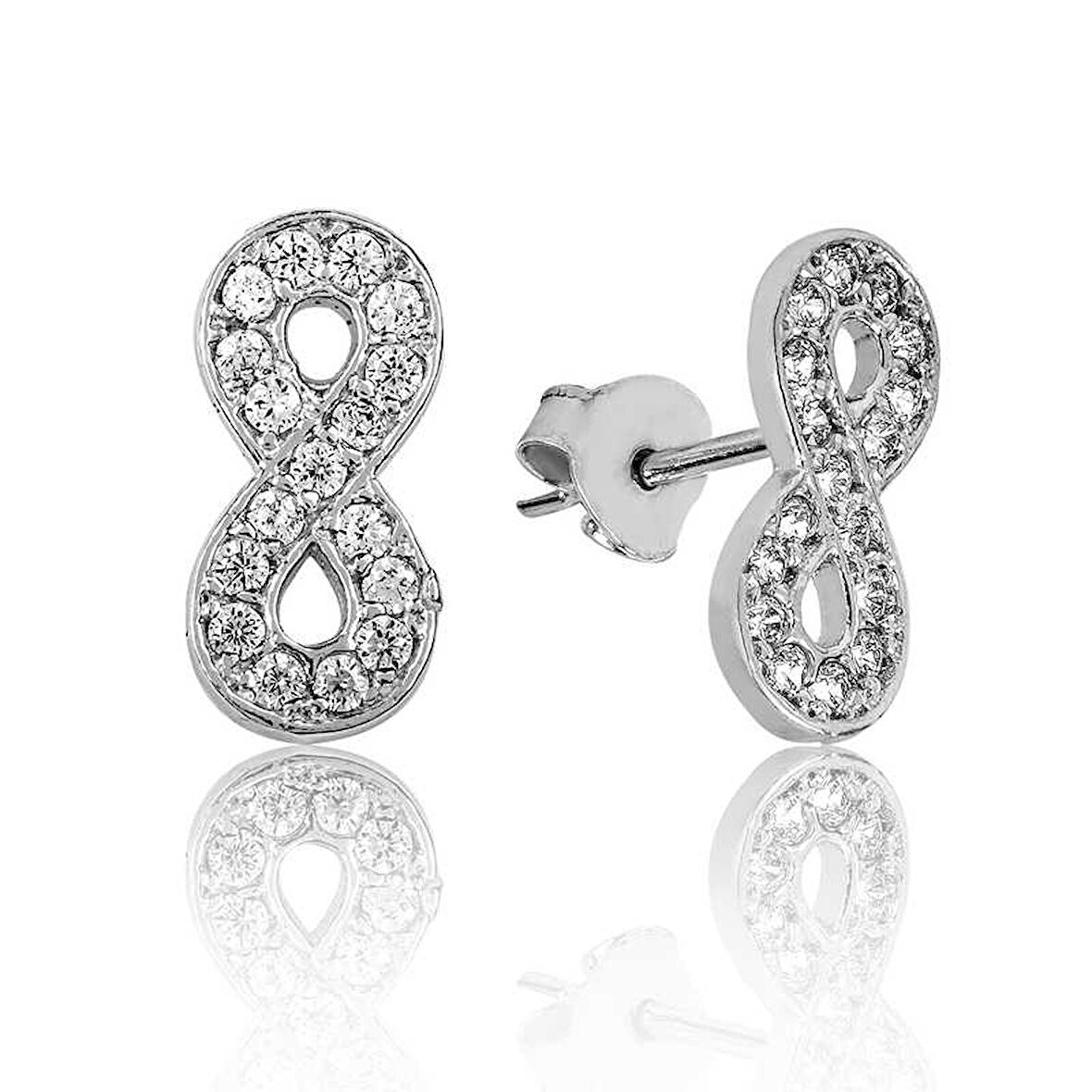 925 Ayar Gümüş Sonsuzluk Çivili Küpe EA1160116 (944944)