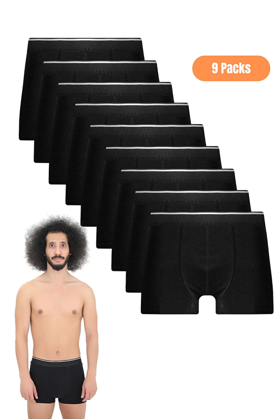 Erkek 9'lu Likralı Boxer Seti
