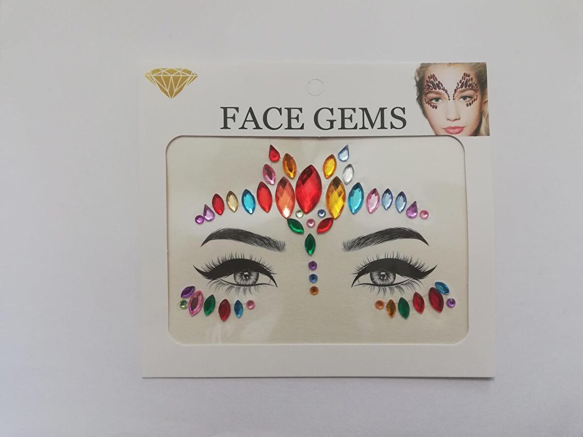 Kendinden Yapışkanlı Yüz Taşı Sticker Face Gems Model9