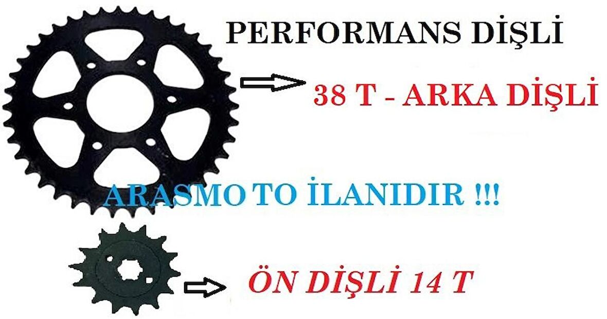 BAJAJ PULSAR NS 200-RS 200 ÖN ARKA PERFORMANS DİŞLİ TAKIMI (38 T-14 T )ARASMOTO