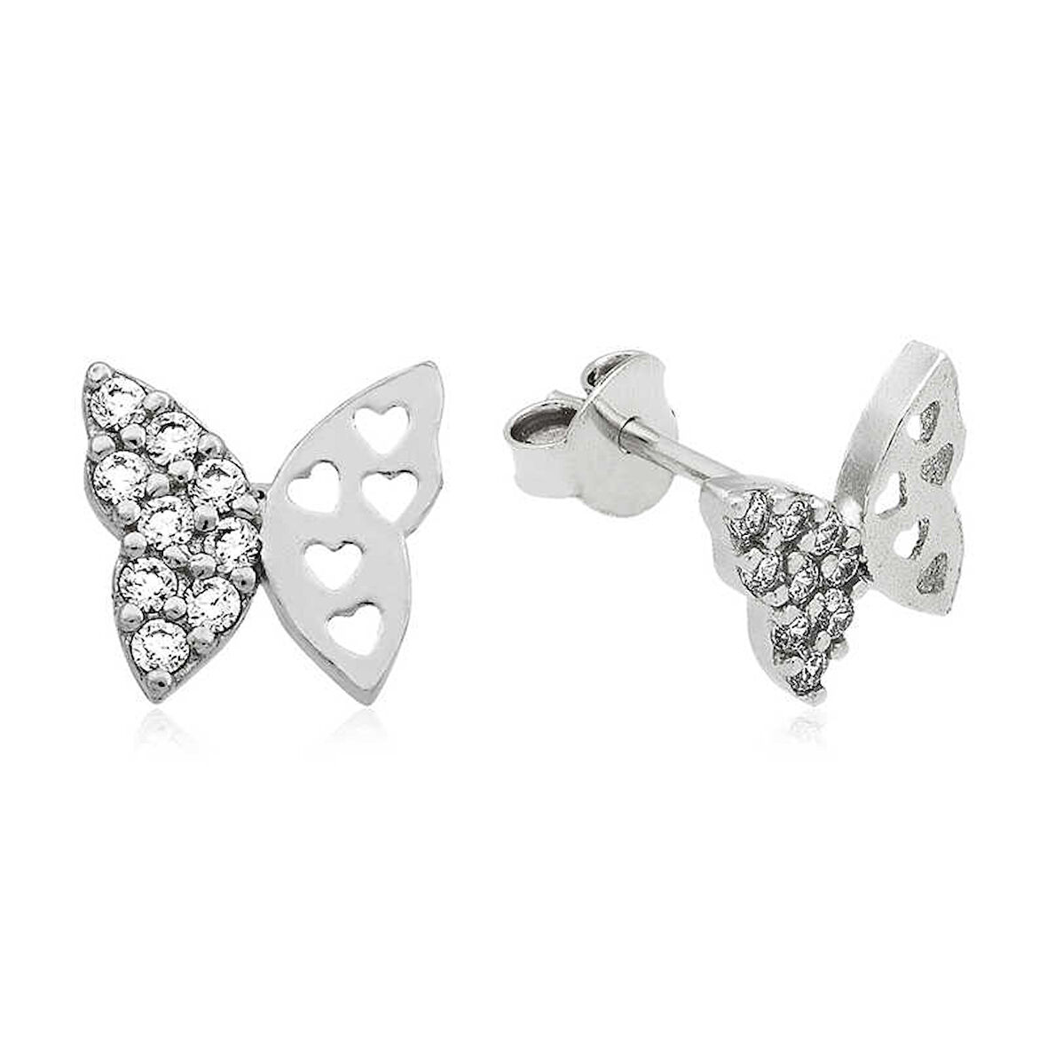925 Ayar Gümüş Çivili Kelebek Küpe EA1160226 (944944)