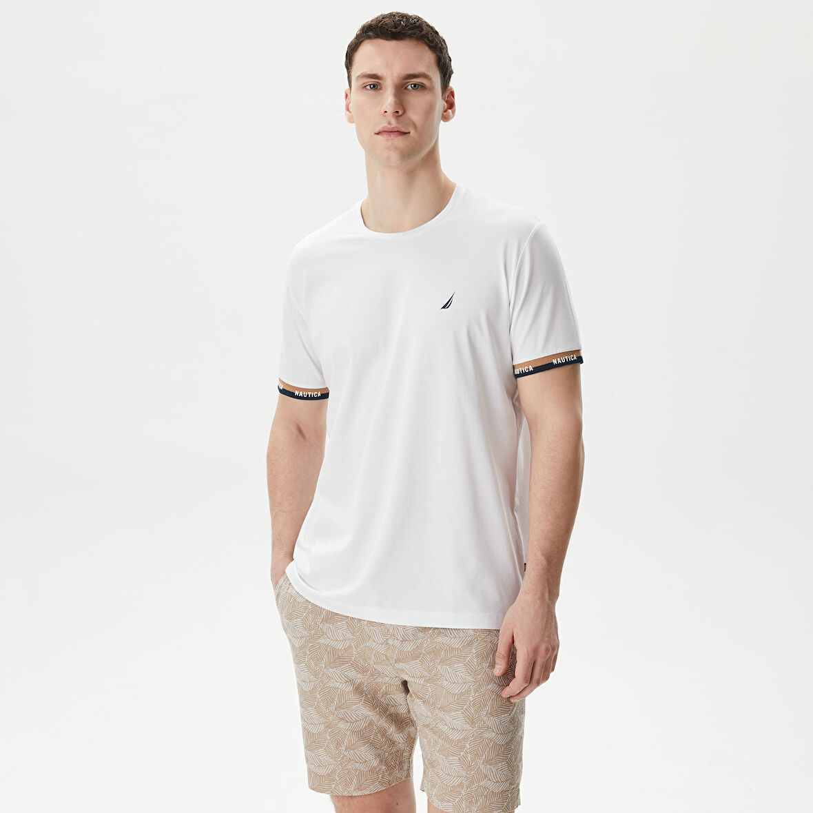 Nautica Erkek Beyaz Standart Fit T-Shirt