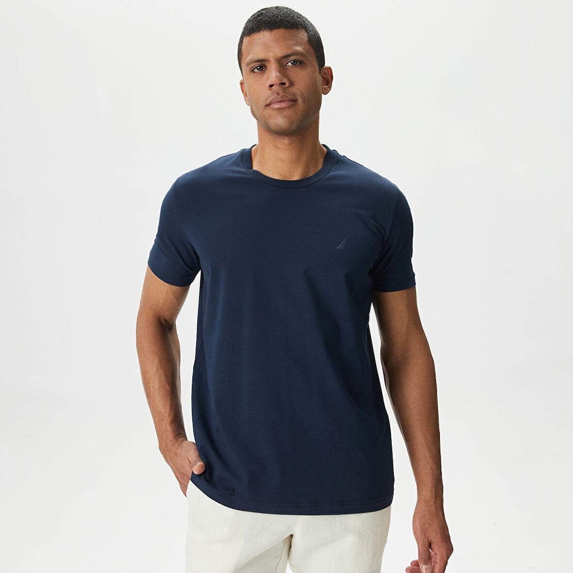 Nautica Erkek Lacivert Standart Fit T-Shirt