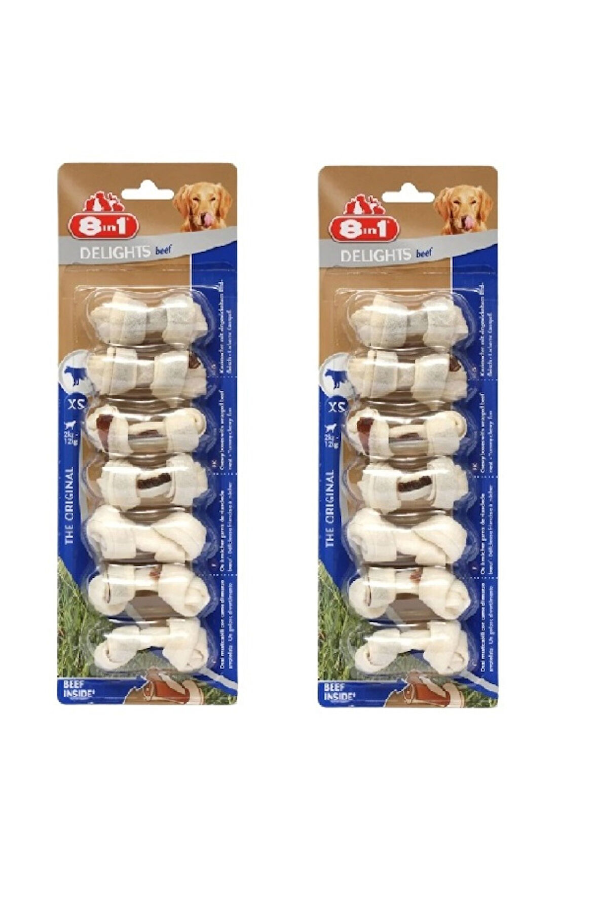 8in1 Delights Bones Biftekli Xs Köpek Ödül Kemiği 7 Li X 2 Adet