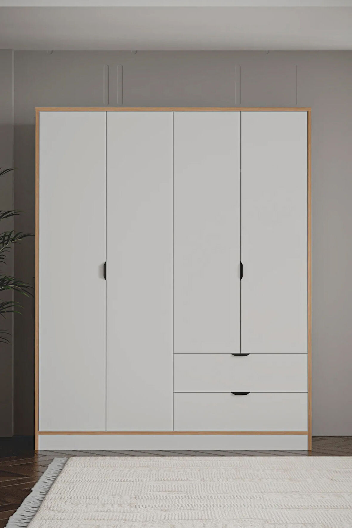 Arden 4 Kapaklı 2 Çekmeceli Dolap