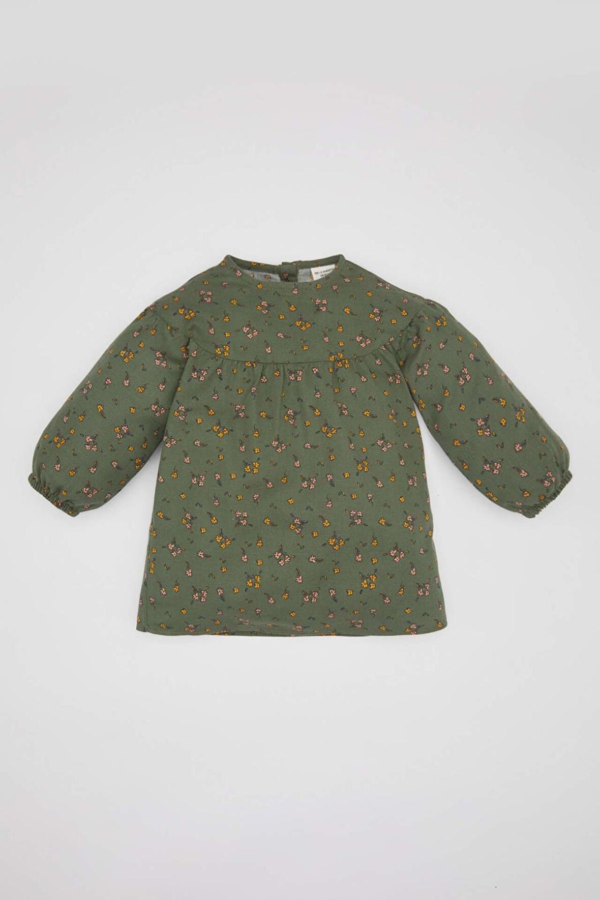 DeFacto Kız Bebek Çiçekli Uzun Kollu Twill Elbise C0498A524SPGN432