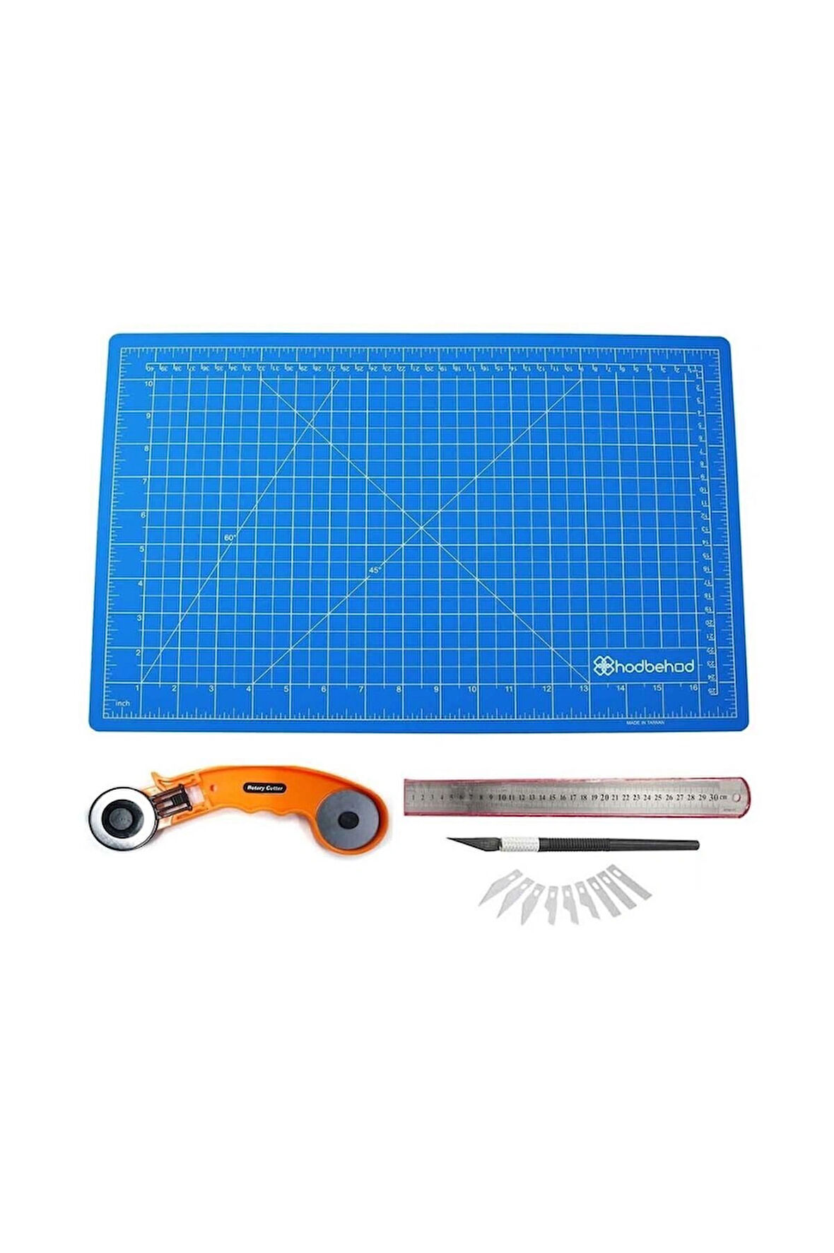 A2 Mavi 60x45cm Çift Taraflı Kesim Altlığı Hobi Cutting Mat Set
