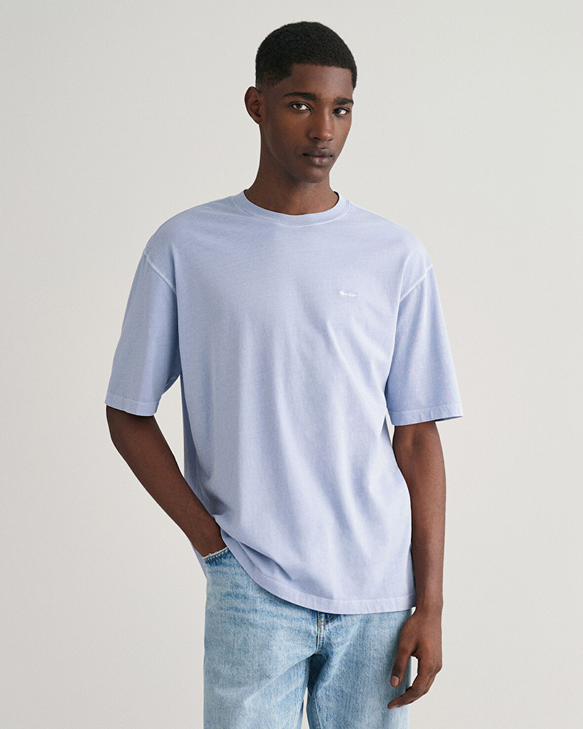 GANT Erkek Mavi Relaxed Fit Bisiklet Yaka T-shirt