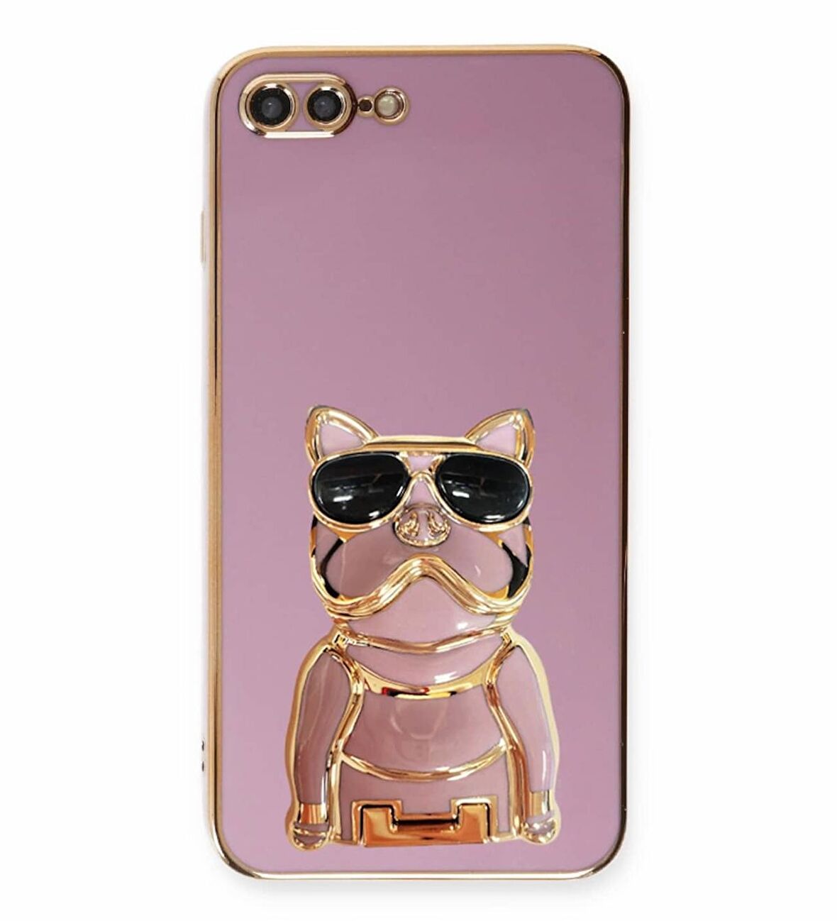 Smcase Apple iphone 8 Plus Kılıf Standlı Kamera Korumalı Bulldog Silikon