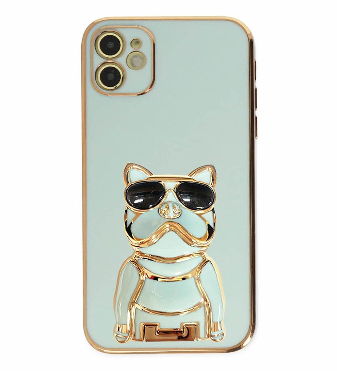 Smcase Apple iPhone 12 Kılıf Standlı Kamera Korumalı Bulldog Silikon