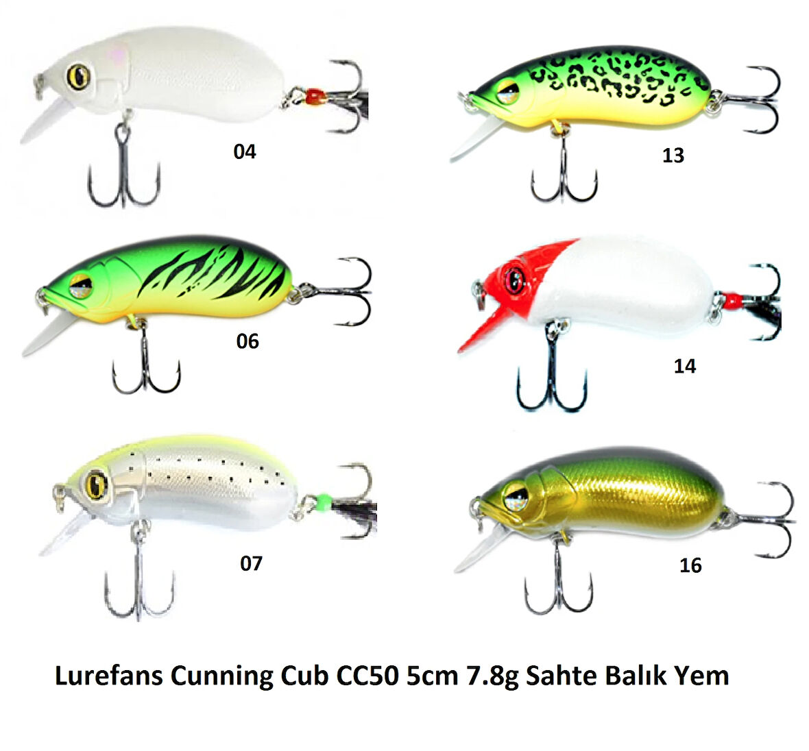 Lurefans CC50S 5cm 7,8gr Sahte Balık, Rapala, Maket yem