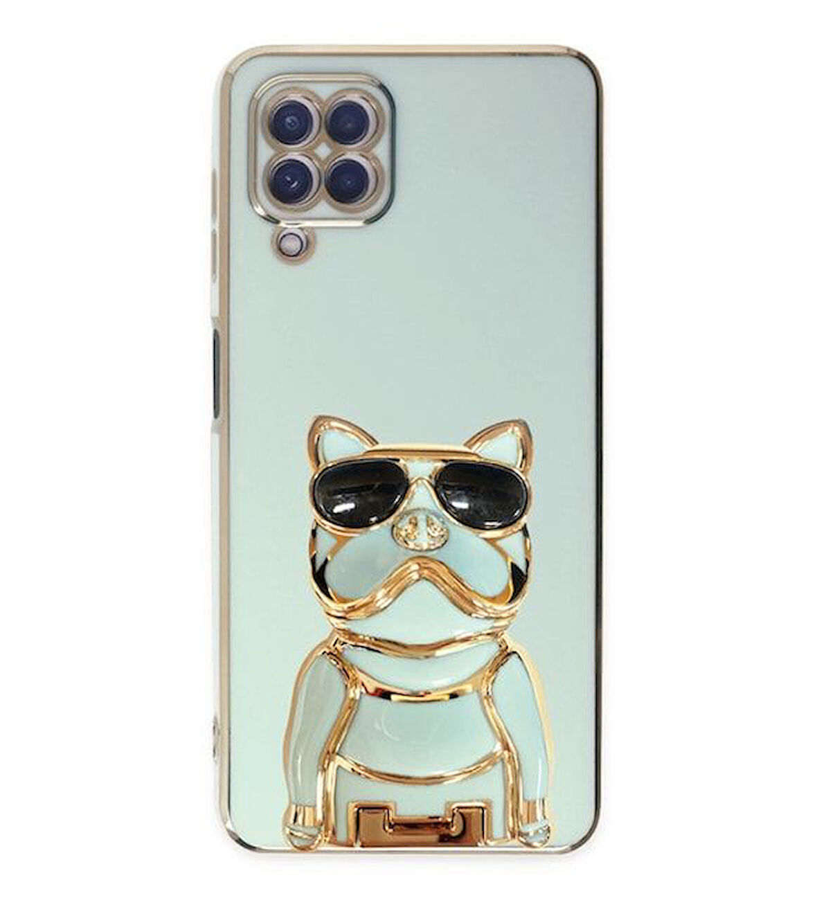 Smcase Samsung Galaxy M32 4G Kılıf Standlı Kamera Korumalı Bulldog Silikon