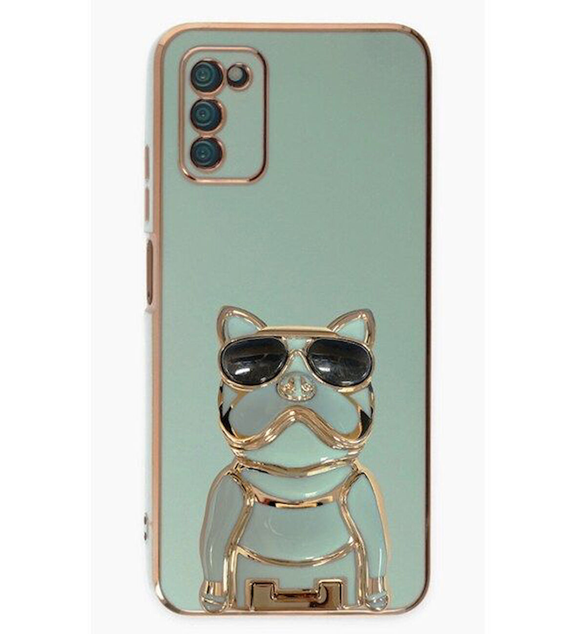 Smcase Samsung Galaxy A03S Kılıf Standlı Kamera Korumalı Bulldog Silikon